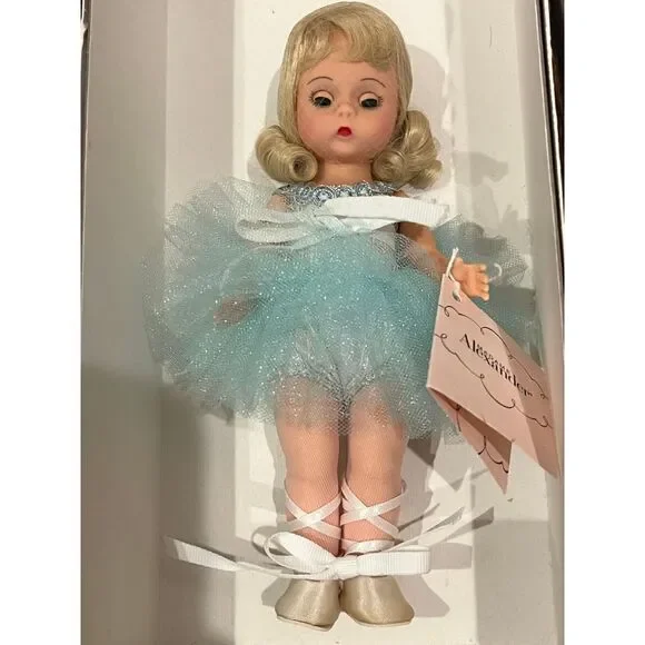 RARE‎ Madame Alexander Ballerina Doll Aqua Blue Tutu Dress w Silver Sequin Trim